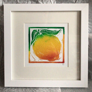 Linocut print quince Ingredients prints by Kate Guy Prints