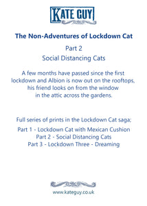 Social Distancing Cats (Lockdown Cat 2)  Greetings Card