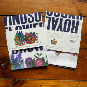 Royal Windsor Flower Show 2023 Linen Tea Towel by Kate Guy Prints