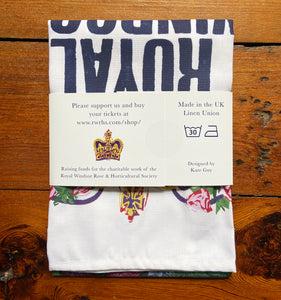 Royal Windsor Flower Show 2023 Linen Tea Towel by Kate Guy Prints