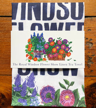 Load image into Gallery viewer, Royal Windsor Flower Show 2023 Linen Tea Towel by Kate Guy Prints
