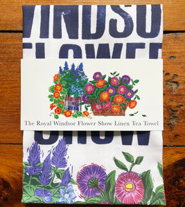 Royal Windsor Flower Show 2023 Linen Tea Towel by Kate Guy Prints