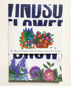 Royal Windsor Flower Show 2023 Linen Tea Towel by Kate Guy Prints