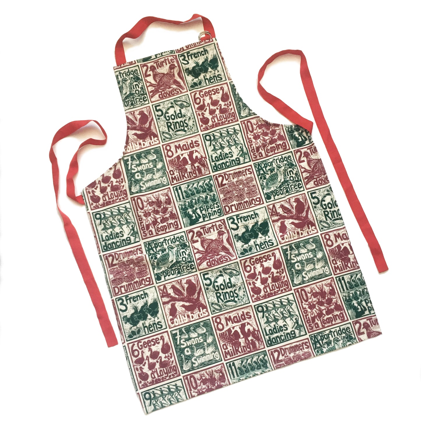 Christmas Gift Set Tea Towel, Apron and Double Oven Glove illustrated recipes mix and match Kate Guy Prints