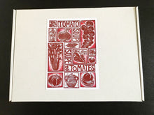 Load image into Gallery viewer, Set of 6 Tomato soup recipe organic cotton napkins - in a gift box
