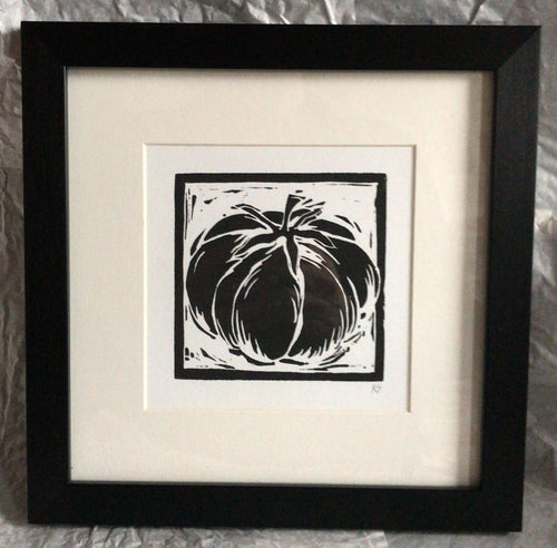 Linocut print beef tomato Ingredients prints by Kate Guy Prints