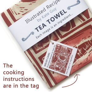 Welsh Cawl Illustrated Recipe Organic Cotton Apron