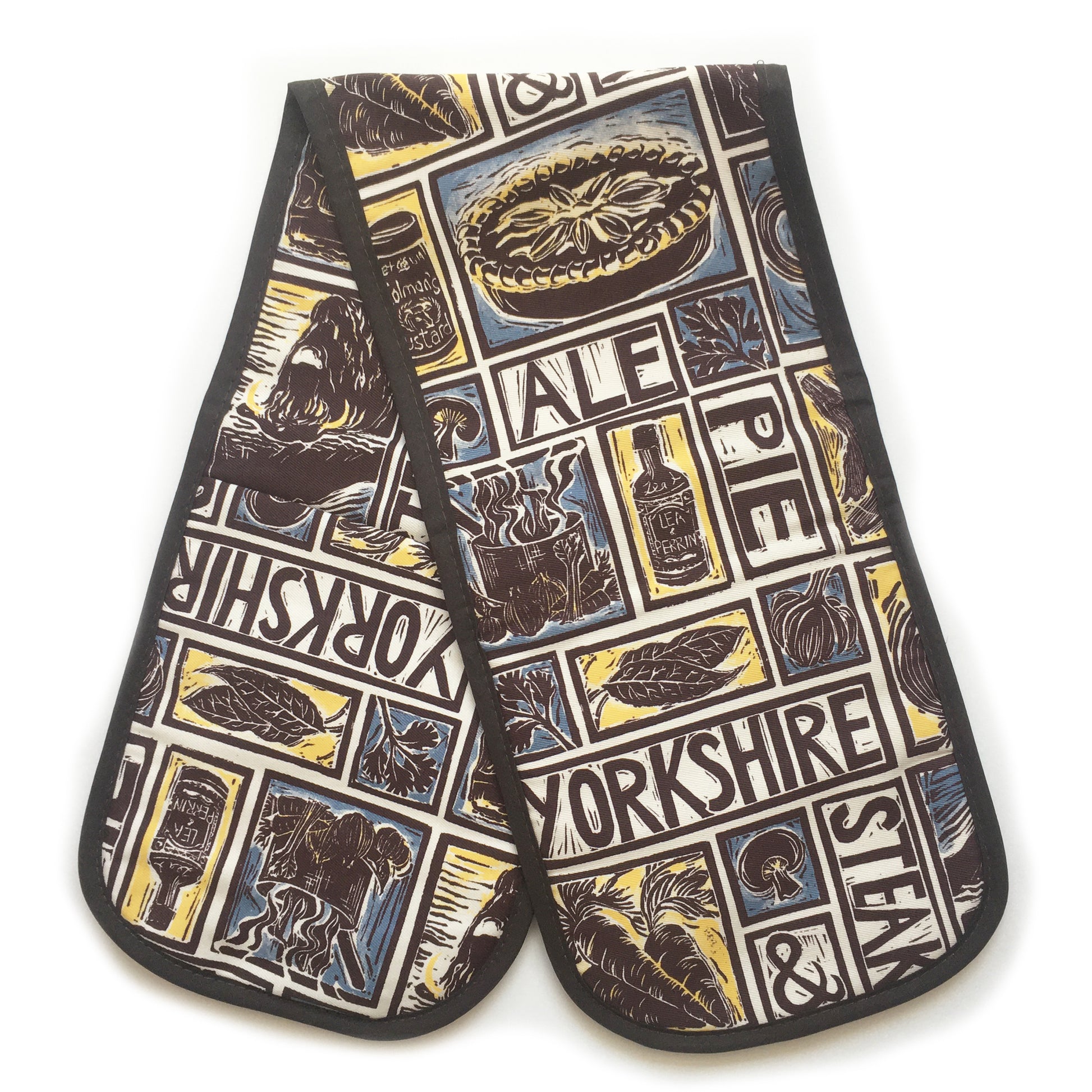 Yorkshire steak and ale pie illustrated recipe gift set lino cut print by Kate Guy Prints