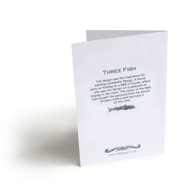 Load image into Gallery viewer, Blue fish design greetings card by Kate Guy - back of card
