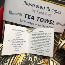 Load image into Gallery viewer, Lancashire Hot pot illustrated recipe gift set tea towel and oven gloves by Kate Guy Prints
