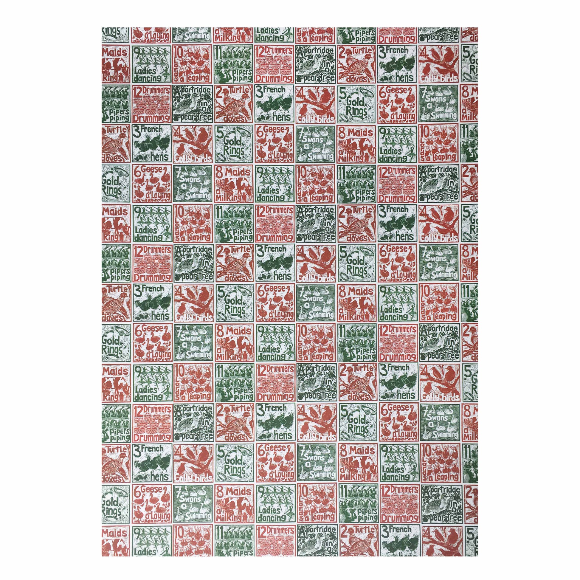 12 days of Christmas wrapping paper Kate Guy Prints